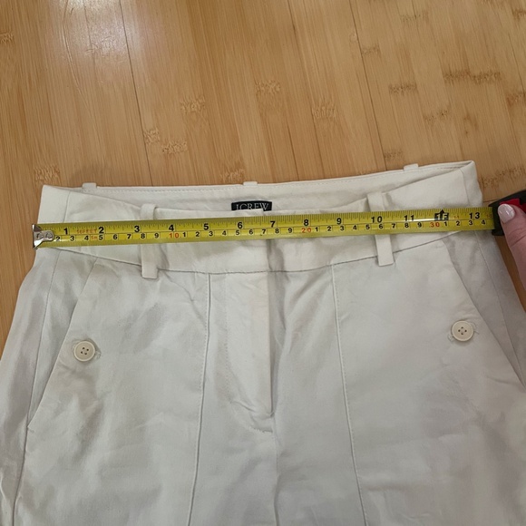 J. Crew Sydney Wide-Leg Pant in Bi-Stretch Cotton Blend, Ivory, Size 0 - Picture 3 of 6